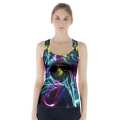 Abstract Art Color Design Lines Racer Back Sports Top by Sapixe