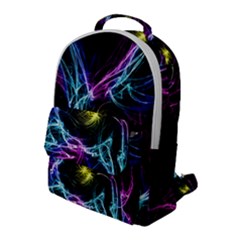 Abstract Art Color Design Lines Flap Pocket Backpack (large)