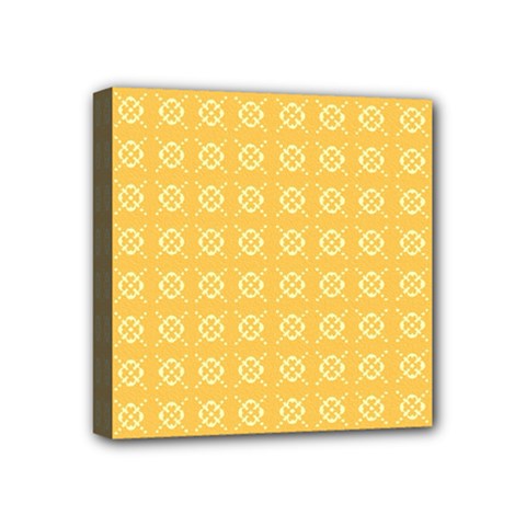 Pattern Background Texture Yellow Mini Canvas 4  X 4  (stretched) by Sapixe