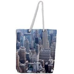 Manhattan New York City Full Print Rope Handle Tote (large) by Sapixe