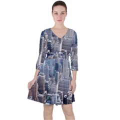 Manhattan New York City Ruffle Dress by Sapixe