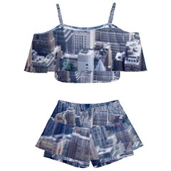 Manhattan New York City Kids  Off Shoulder Skirt Bikini by Sapixe