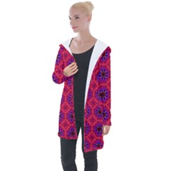 Retro Abstract Boho Unique Longline Hooded Cardigan