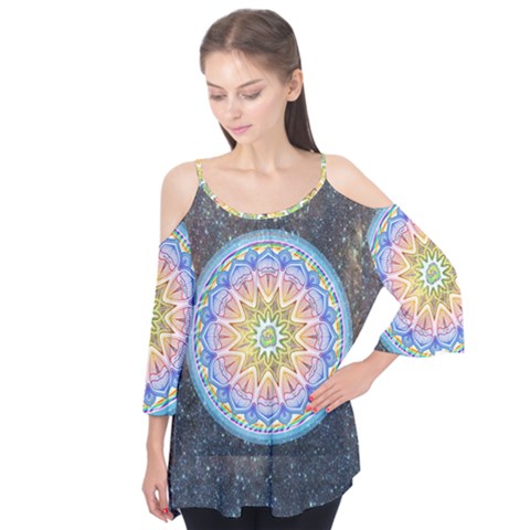 Mandala Cosmos Spirit Flutter Tees by Sapixe