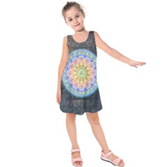 Mandala Cosmos Spirit Kids  Sleeveless Dress by Sapixe