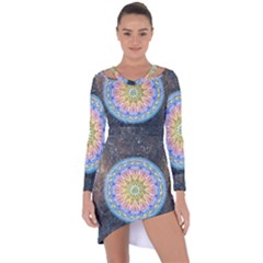 Mandala Cosmos Spirit Asymmetric Cut-out Shift Dress by Sapixe