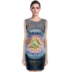 Mandala Cosmos Spirit Sleeveless Velvet Midi Dress by Sapixe