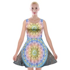 Mandala Cosmos Spirit Velvet Skater Dress by Sapixe