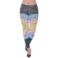 Mandala Cosmos Spirit Velvet Leggings by Sapixe