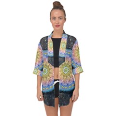 Mandala Cosmos Spirit Open Front Chiffon Kimono by Sapixe