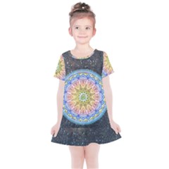 Mandala Cosmos Spirit Kids  Simple Cotton Dress by Sapixe