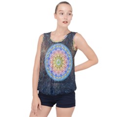 Mandala Cosmos Spirit Bubble Hem Chiffon Tank Top