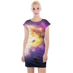 Colors Of The Planets Cap Sleeve Bodycon Dress