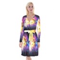 colors of the planets Long Sleeve Velvet Front Wrap Dress View1