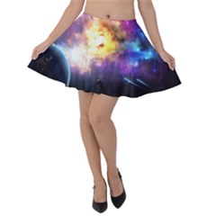 Colors Of The Planets Velvet Skater Skirt by burpdesignsA