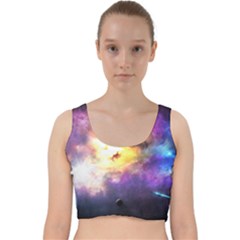 Colors Of The Planets Velvet Racer Back Crop Top by burpdesignsA