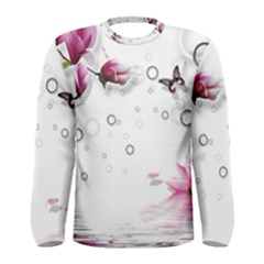 Butterflies And Flowers Men s Long Sleeve Tee