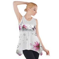 Butterflies And Flowers Side Drop Tank Tunic by burpdesignsA