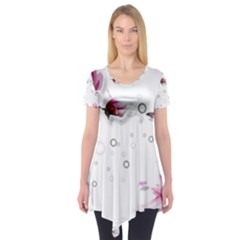 Butterflies And Flowers Short Sleeve Tunic  by burpdesignsA