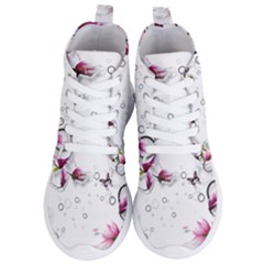 Butterflies And Flowers Women s Lightweight High Top Sneakers by burpdesignsA