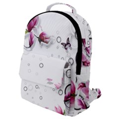 Butterflies And Flowers Flap Pocket Backpack (small)