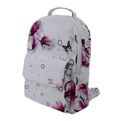 Butterflies And Flowers Flap Pocket Backpack (large)