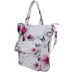 Butterflies And Flowers Shoulder Tote Bag