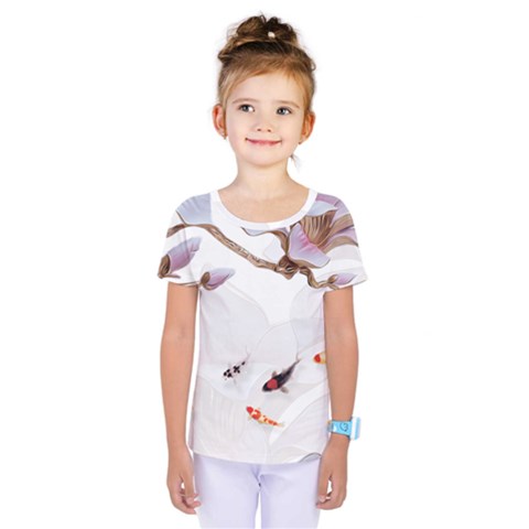 Fishes And Flowers Kids  One Piece Tee by burpdesignsA