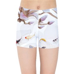 Fishes And Flowers Kids Sports Shorts by burpdesignsA