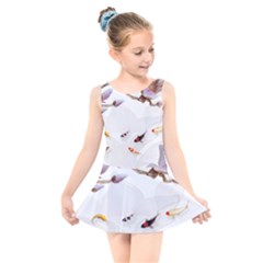 Fishes And Flowers Kids  Skater Dress Swimsuit by burpdesignsA