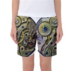  Clock Steampunk Gear  Women s Basketball Shorts