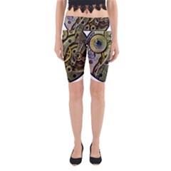  Clock Steampunk Gear  Yoga Cropped Leggings