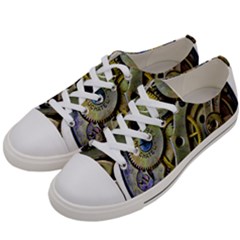  Clock Steampunk Gear  Women s Low Top Canvas Sneakers by burpdesignsA