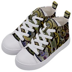  Clock Steampunk Gear  Kid s Mid-top Canvas Sneakers by burpdesignsA