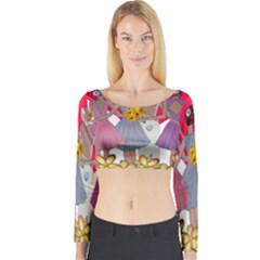 Girl Power Long Sleeve Crop Top by burpdesignsA