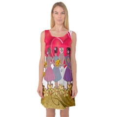 Girl Power Sleeveless Satin Nightdress by burpdesignsA