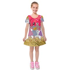 Girl Power Kids  Short Sleeve Velvet Dress