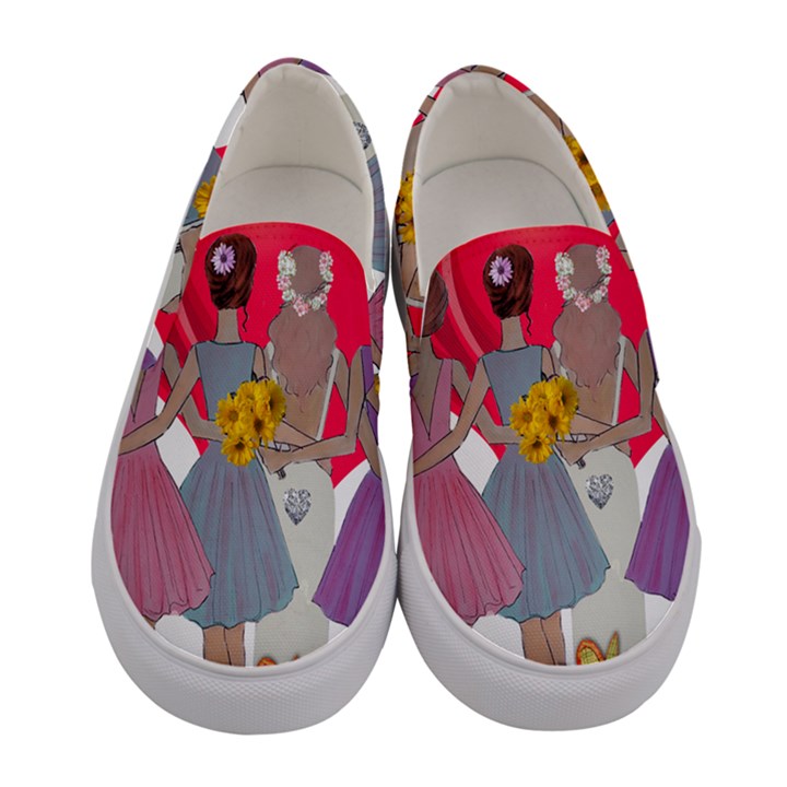 girl power Women s Canvas Slip Ons