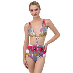 Girl Power Tied Up Two Piece Swimsuit by burpdesignsA