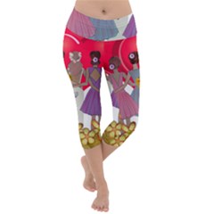 Girl Power Lightweight Velour Capri Yoga Leggings