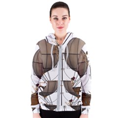 Steampunk Flyer Women s Zipper Hoodie by burpdesignsA