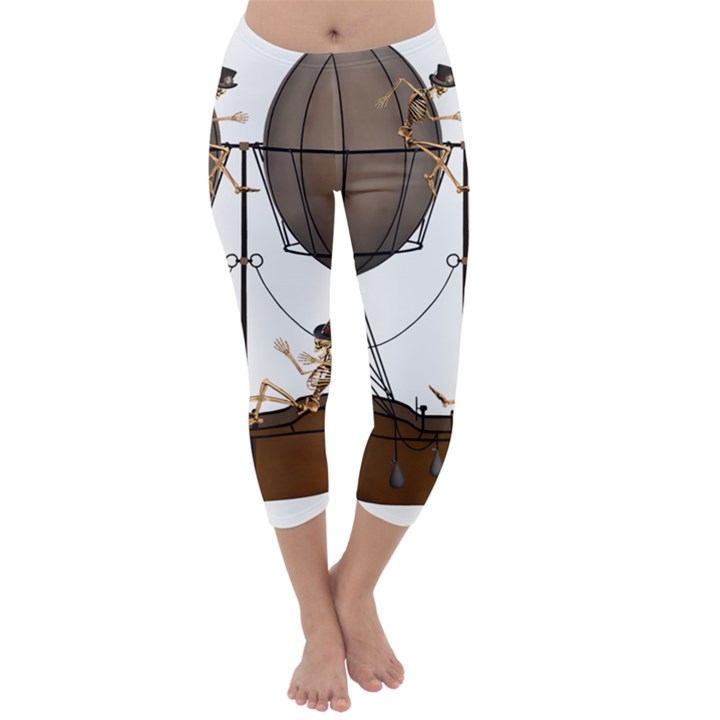 steampunk flyer Capri Winter Leggings 