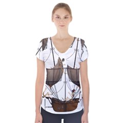 Steampunk Flyer Short Sleeve Front Detail Top by burpdesignsA