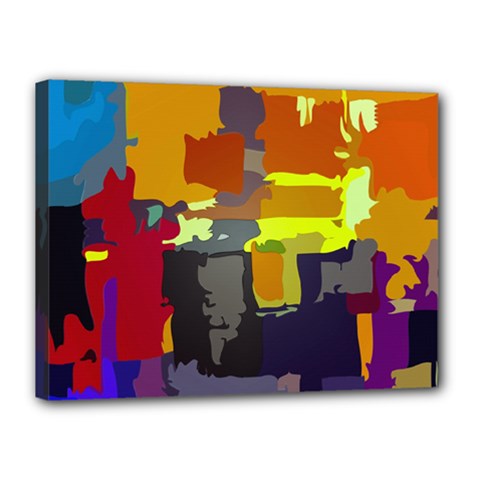 Abstract Vibrant Colour Canvas 16  X 12  (stretched) by Sapixe