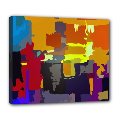 Abstract Vibrant Colour Deluxe Canvas 24  X 20  (stretched) by Sapixe