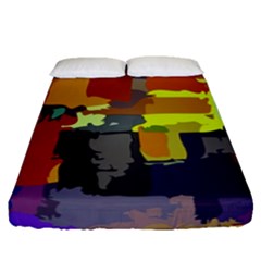 Abstract Vibrant Colour Fitted Sheet (queen Size) by Sapixe