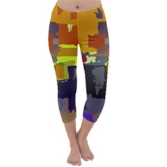 Abstract Vibrant Colour Capri Winter Leggings  by Sapixe