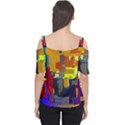 Abstract Vibrant Colour Cutout Shoulder Tee View2