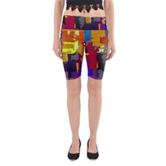 Abstract Vibrant Colour Yoga Cropped Leggings by Sapixe