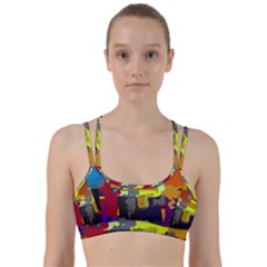 Abstract Vibrant Colour Line Them Up Sports Bra by Sapixe